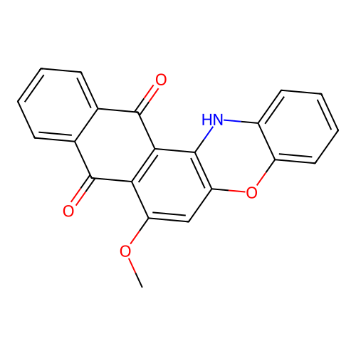 7-methoxy-8H-naphtho[2,3-a]phenoxazine-8,13(14H)-dione structure