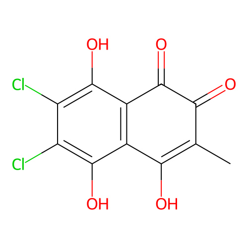 2,3-Dichloro-5,6,8-trihydroxy-7-methylnaphthalene-1,4-dione structure