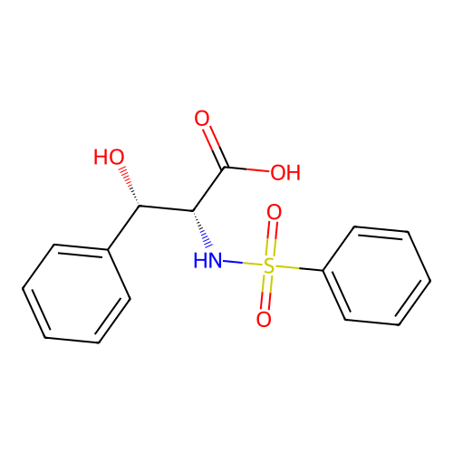 (2R,3S)-3-hydroxy-3-phenyl-2-(phenylsulfonamido)propanoic acid structure