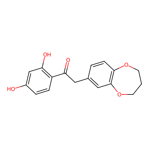 2-(3,4-dihydro-2H-benzo[b][1,4]dioxepin-7-yl)-1-(2,4-dihydroxyphenyl)ethanone structure