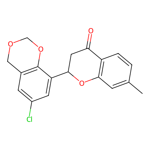 2-(6-chloro-4H-benzo[d][1,3]dioxin-8-yl)-7-methylchroman-4-one structure