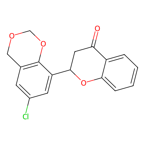 2-(6-chloro-4H-benzo[d][1,3]dioxin-8-yl)chroman-4-one structure
