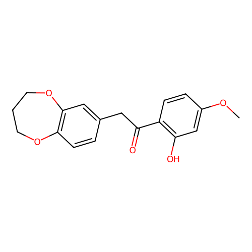 2-(3,4-dihydro-2H-1,5-benzodioxepin-7-yl)-1-(2-hydroxy-4-methoxyphenyl)ethanone structure