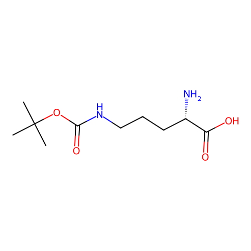(2S)-2-amino-5-(((tert-butoxy)carbonyl)amino)pentanoic acid structure
