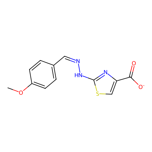 2-[(2Z)-2-[(4-methoxyphenyl)methylidene]hydrazinyl]-1,3-thiazole-4-carboxylate structure