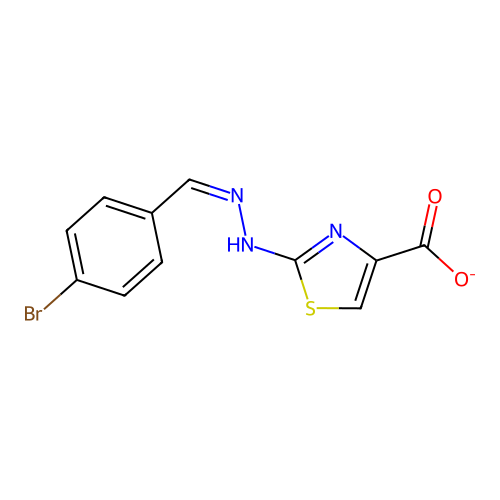 2-[(2Z)-2-[(4-bromophenyl)methylidene]hydrazinyl]-1,3-thiazole-4-carboxylate structure