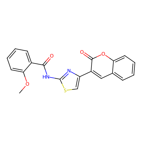 2-methoxy-N-[4-(2-oxo-2H-chromen-3-yl)-1,3-thiazol-2-yl]benzamide structure