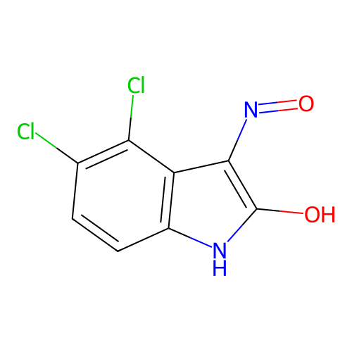(3Z)-4,5-dichloro-3-hydroxyimino-indolin-2-one structure