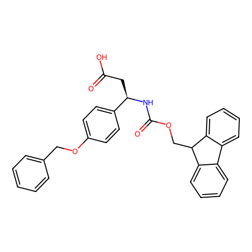 (3R)-3-[4-(benzyloxy)phenyl]-3-({[(9H-fluoren-9-yl)methoxy]carbonyl}amino)propanoic acid structure