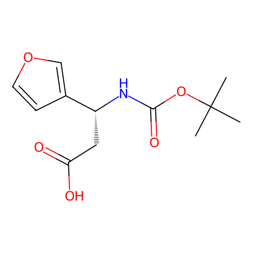 (R)-3-((Tert-butoxycarbonyl)amino)-3-(furan-3-YL)propanoic acid structure