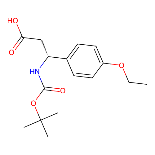 (3R)-3-{[(tert-butoxy)carbonyl]amino}-3-(4-ethoxyphenyl)propanoic acid structure