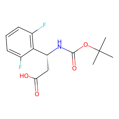 (3R)-3-{[(tert-butoxy)carbonyl]amino}-3-(2,6-difluorophenyl)propanoic acid structure