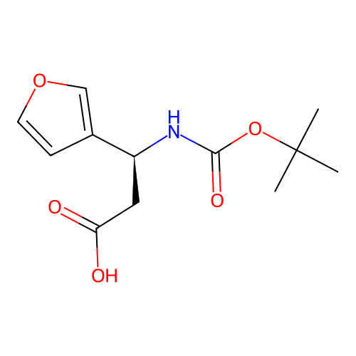(S)-3-((Tert-butoxycarbonyl)amino)-3-(furan-3-YL)propanoic acid structure