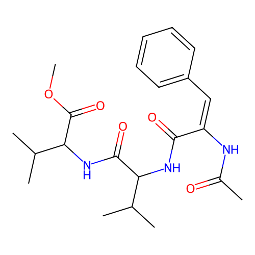 N-Acetyldehydrophenylalanyl-valyl-valine methyl ester structure