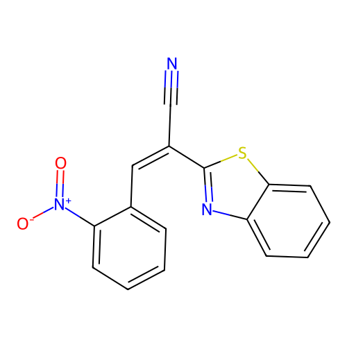 (Z)-2-(benzo[d]thiazol-2-yl)-3-(2-nitrophenyl)acrylonitrile structure