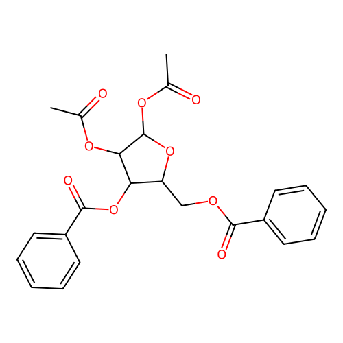 1,2-Diacetyl-3,5-dibenzoyl-d-ribose structure