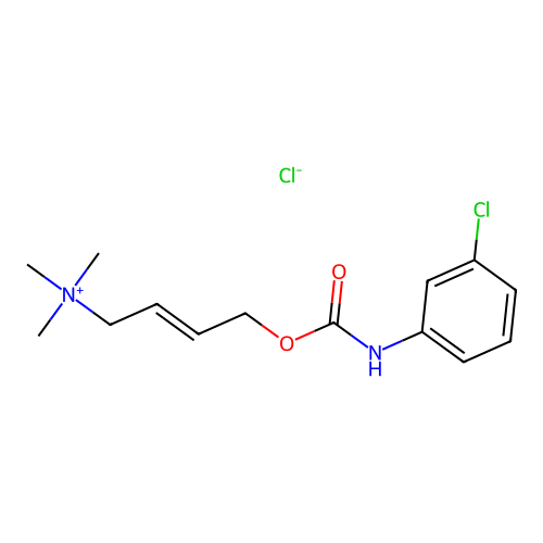 4-(N-(3-chlorophenyl)carbamoyloxy)-2-butenyltrimethylammonium structure