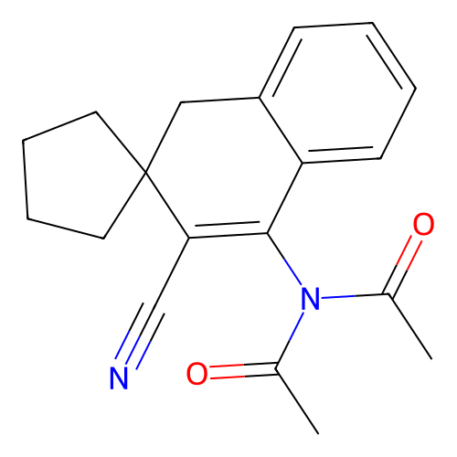 N-acetyl-N-(3'-cyano-1'H-spiro[cyclopentane-1,2'-naphthalen]-4'-yl)acetamide structure