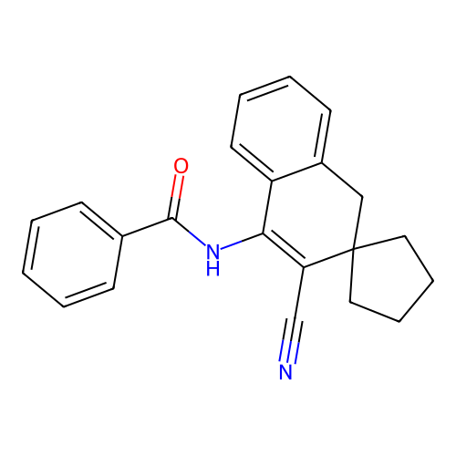 N-(3'-cyano-1'H-spiro[cyclopentane-1,2'-naphthalen]-4'-yl)benzamide structure