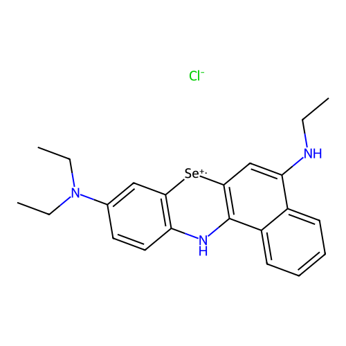 5-Ethylamino-9-diethylamino-benzo(a)phenoselenazinium chloride structure