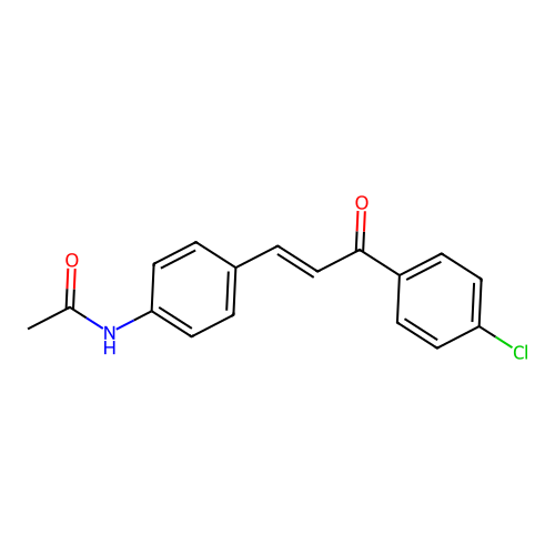 N-[4-[(E)-3-(4-chlorophenyl)-3-oxoprop-1-enyl]phenyl]acetamide structure