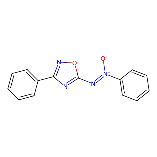 (Z)-oxido-phenyl-[(3-phenyl-1,2,4-oxadiazol-5-yl)imino]azanium structure