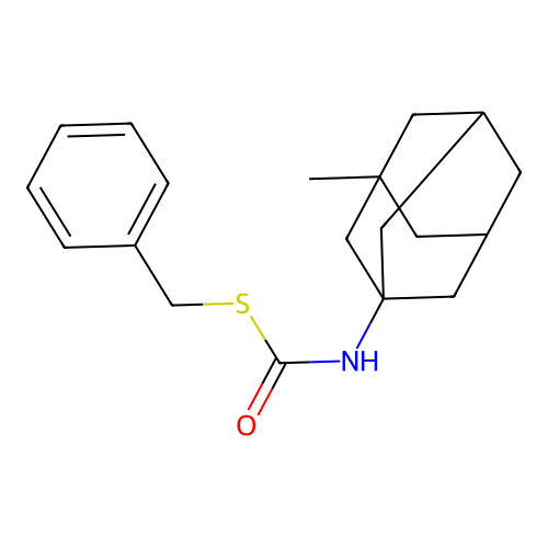 S-Benzyl (3-methyl-1-adamantyl)thiocarbamate structure