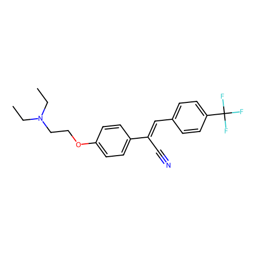 2-{4-[2-(diethylamino)ethoxy]phenyl}-3-[4-(trifluoromethyl)phenyl]prop-2-enenitrile structure
