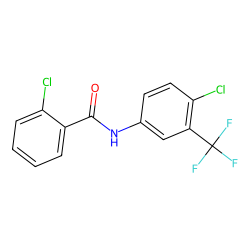 2-chloro-N-[4-chloro-3-(trifluoromethyl)phenyl]benzamide structure