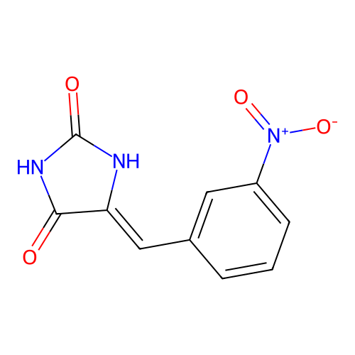 (5Z)-5-(3-nitrobenzylidene)imidazolidine-2,4-dione structure