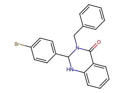 3-benzyl-2-(4-bromophenyl)-2,3-dihydroquinazolin-4(1H)-one structure