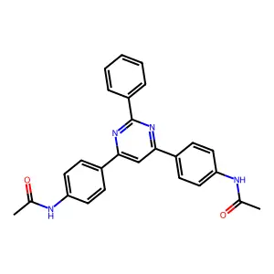 N-{4-[6-(4-Acetylamino-phenyl)-2-phenyl-pyrimidin-4-yl]-phenyl}-acetamide structure