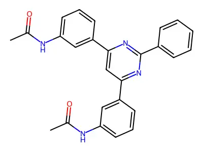 N-[3-[6-(3-acetamidophenyl)-2-phenylpyrimidin-4-yl]phenyl]acetamide structure