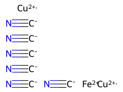 亚铁氰酸铜 structure