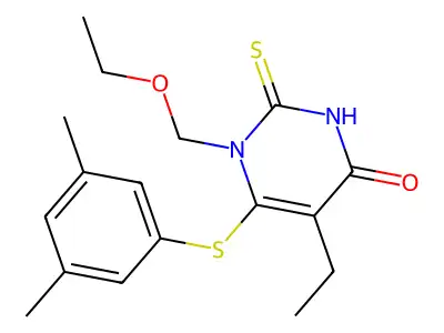 5-Ethyl-1-ethoxymethyl-6-(3,5-dimethylphenylthio)-2-thiouracil structure