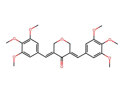 (3E,5E)-3,5-bis[(3,4,5-trimethoxyphenyl)methylidene]oxan-4-one structure