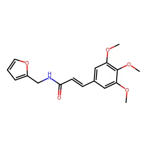 (E)-N-(furan-2-ylmethyl)-3-(3,4,5-trimethoxyphenyl)prop-2-enamide structure