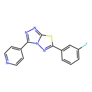 6-(3-Fluorophenyl)-3-pyridin-4-yl-[1,2,4]triazolo[3,4-b][1,3,4]thiadiazole structure