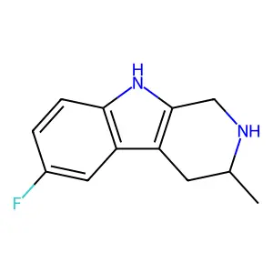 9H-Pyrido(3,4-b)indole, 1,2,3,4-tetrahydro-6-fluoro-3-methyl- structure