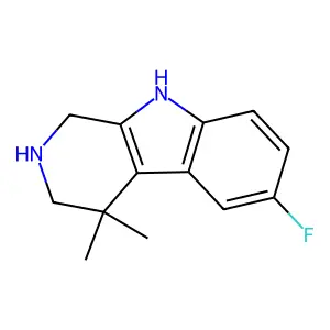 9H-Pyrido(3,4-b)indole, 1,2,3,4-tetrahydro-4,4-dimethyl-6-fluoro- structure
