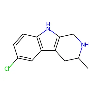 9H-Pyrido(3,4-b)indole, 1,2,3,4-tetrahydro-6-chloro-3-methyl- structure