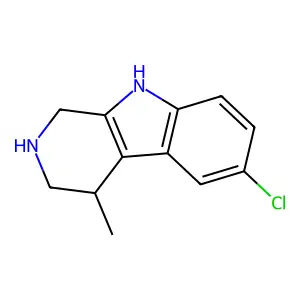 9H-Pyrido(3,4-b)indole, 1,2,3,4-tetrahydro-6-chloro-4-methyl- structure