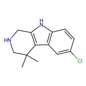 9H-Pyrido(3,4-b)indole, 1,2,3,4-tetrahydro-6-chloro-4,4-dimethyl- structure