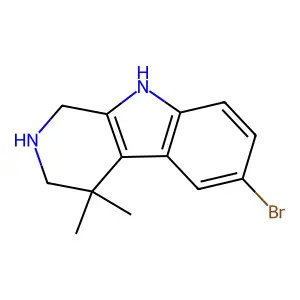 9H-Pyrido(3,4-b)indole, 1,2,3,4-tetrahydro-6-bromo-4,4-dimethyl- structure