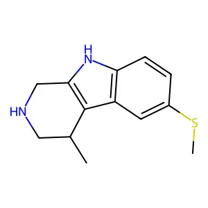9H-Pyrido(3,4-b)indole, 1,2,3,4-tetrahydro-4-methyl-6-methylthio- structure