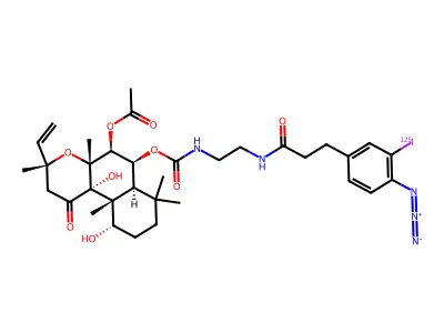 N-(3-(4-azido-3-iodophenyl)propionamide)-6-aminoethylcarbamylforskolin structure