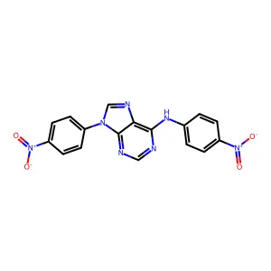 N,9-Bis(p-nitrophenyl)adenine structure