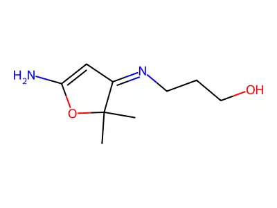 3-[(2,5-Dihydro-5-imino-2,2-dimethyl-3-furanyl)amino]-1-propanol structure