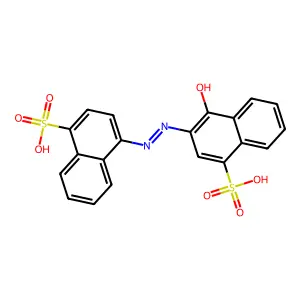 4-Hydroxy-3-((4-sulpho-1-naphthyl)azo)naphthalene-1-sulphonic acid structure