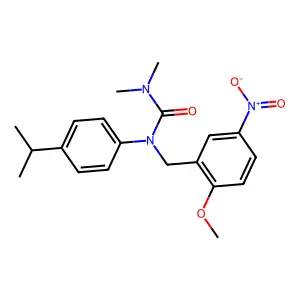 Urea, 3-((2-methoxy-5-nitrophenyl)methyl)-1,1-dimethyl-3-(4-propan-2-ylphenyl)- structure